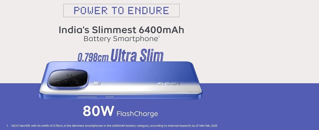 iQOO Neo 10R 5G india's slimmest phone